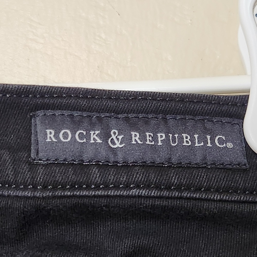 Rock And Republic Bumpershoot Shorts Black Womens Size 2 Distressed - Picture 3 of 5